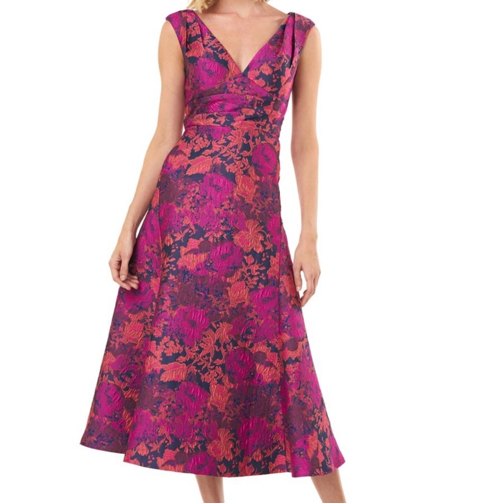 NWT Kay Unger Midi cocktail dress💗These colours!